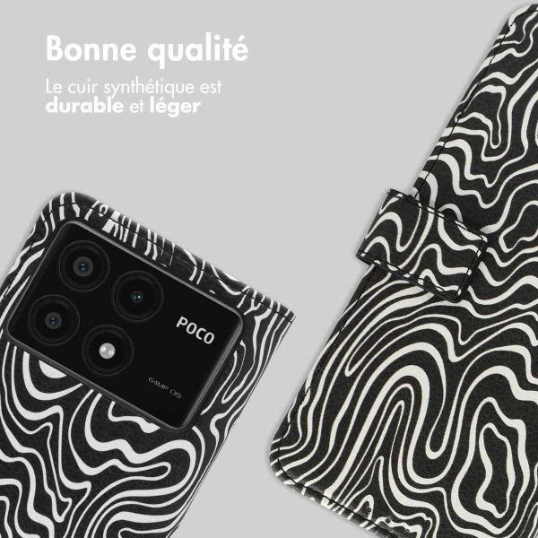 imoshion Étui de télephone portefeuille Design Xiaomi Poco X6 Pro - Black And White