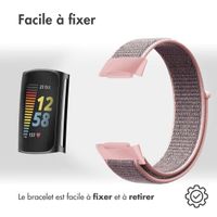 imoshion Bracelet en nylon le Fitbit Charge 5 - Taille S - Rose