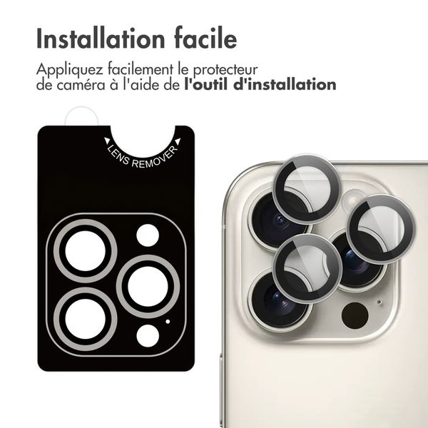 imoshion Lot de 2 protections d'objectif de caméra Apple iPhone 16 Pro / 16 Pro Max - Natural / Titanium