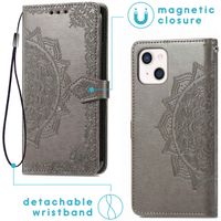 imoshion Etui de téléphone portefeuille Mandala iPhone 13 - Gris