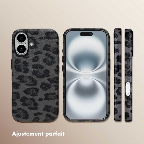 Selencia Coque Sabi imprimé panthère avec MagSafe Apple iPhone 16 - Midnight Black