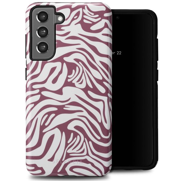 Selencia Coque arrière Vivid Samsung Galaxy S21 FE - Trippy Swirl Dark Rose