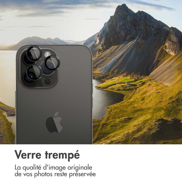 imoshion Lot de 2 protections d'objectif de caméra Apple iPhone 15 Pro / 15 Pro Max - Noir