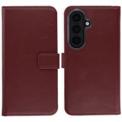 Selencia Étui portefeuille en cuir véritable Samsung Galaxy S26 - Burgundy