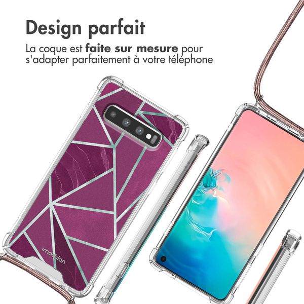 imoshion Coque Design avec cordon Samsung Galaxy S10 - Bordeaux Graphic