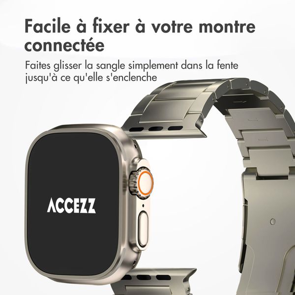 Accezz Bracelet en acier Titane mat Apple Watch Series 1 t/m 11 / SE / Ultra (44/45/46/49 mm) - Titanium