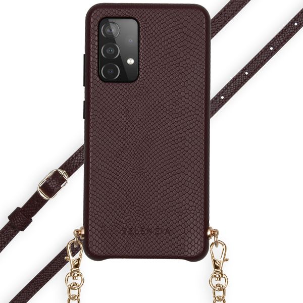 Selencia Coque Serpent avec corde Samsung Galaxy A52(s) (5G/4G) -Bordeaux