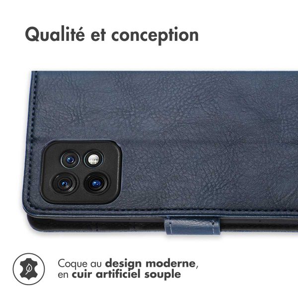 imoshion Étui de téléphone portefeuille Luxe Motorola Edge 40 Pro - Bleu foncé