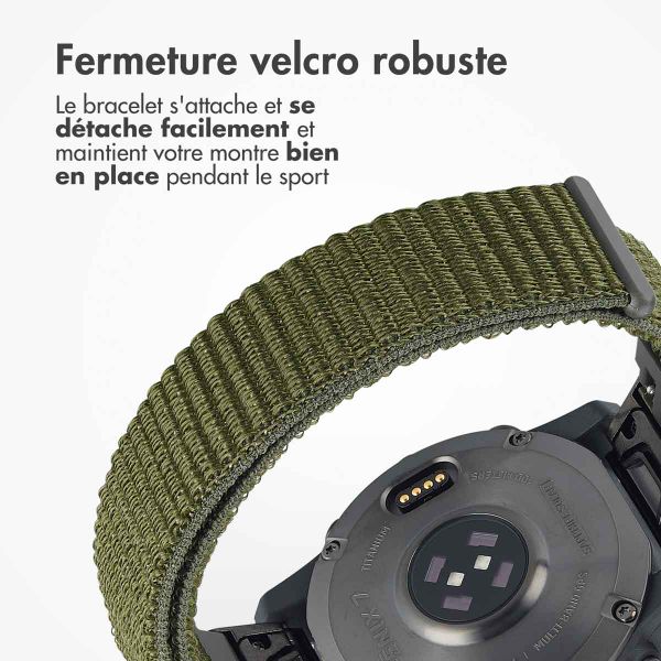 imoshion Bracelet QuickFit® en nylon  - Connexion Garmin 22 mm - Taille L/XL - Vert