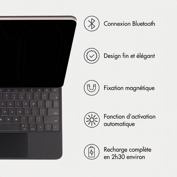 Accezz Clavier Bluetooth magnétique Apple iPad Pro 13 (2025) M5 / (2024) M4 - QWERTY / NL - Noir