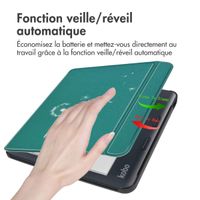 imoshion Design Slim Hard Sleepcover avec support Kobo Libra Colour - Green Dandelion