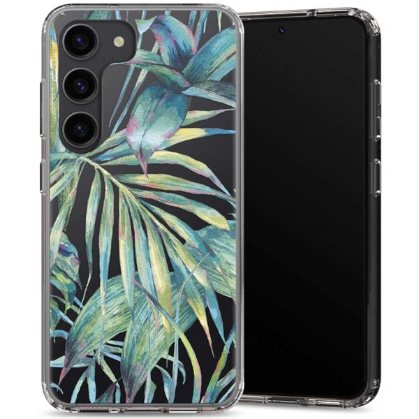 Selencia Coque très protectrice Zarya Fashion Samsung Galaxy S23 Plus - Green Jungle Leaves