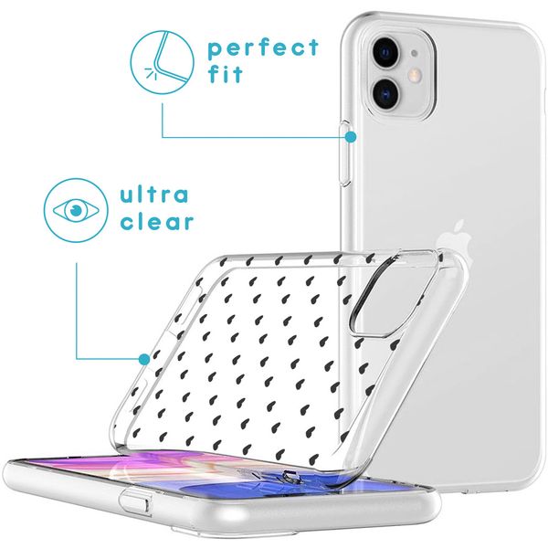 imoshion Coque Design iPhone 11 - Hearts All Over Black