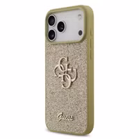 Guess Coque 4G Metal Logo Glitter Apple iPhone 17 Pro - Doré