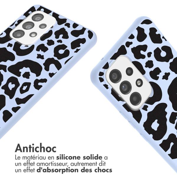 imoshion Coque design en silicone avec cordon Samsung Galaxy A53 - Animal Lila