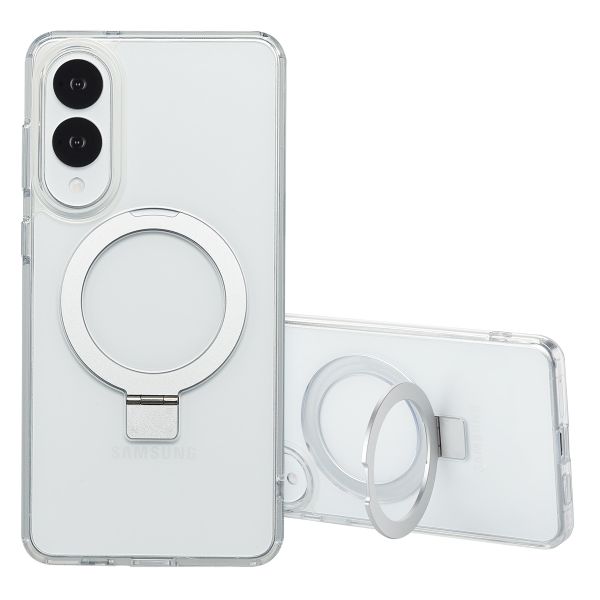 Accezz Coque Ring Stand avec MagSafe Samsung Galaxy S25 Edge - Transparent