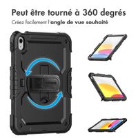 Accezz ﻿Coque arrière robuste avec bandoulière iPad 10 (2022) 10.9 pouces - Noir