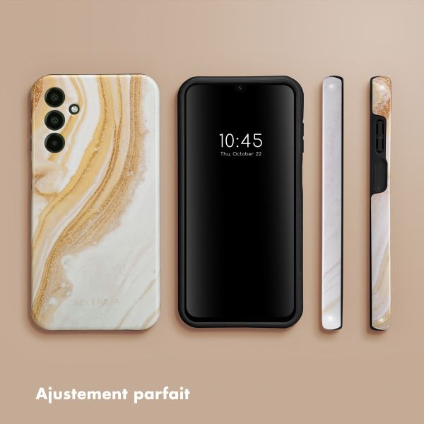 Selencia Coque arrière Vivid Tough Samsung Galaxy A15 (5G/4G) - Chic Marble Gold