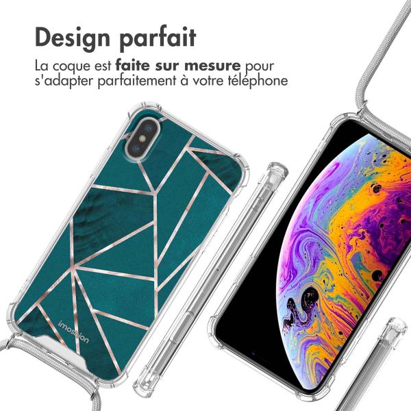 imoshion Coque Design avec cordon iPhone Xs / X - Petrol Green Graphic