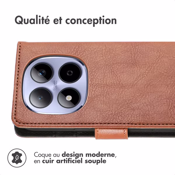 imoshion Étui de télephone portefeuille de luxe Xiaomi Redmi Note 15 (4G) - Marron