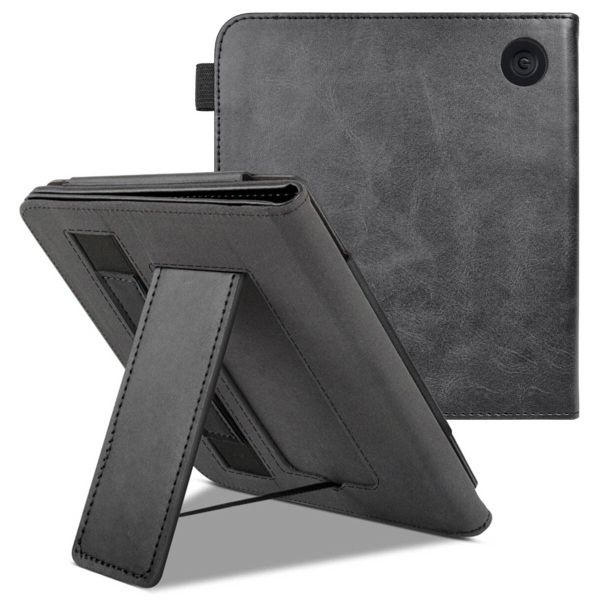 imoshion Étui de liseuse portefeuille avec strap et support Kobo Libra Colour - Noir