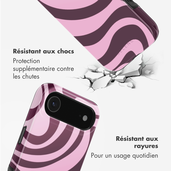 Selencia Coque arrière Vivid avec MagSafe Apple iPhone Air - Wavy Swirl Pink Plum