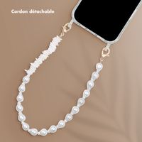 Selencia Ensemble de cordons pour téléphone avec perles et coquillages - Beige