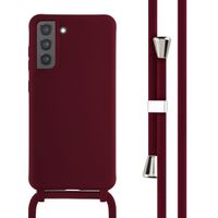 imoshion Coque en silicone avec cordon Samsung Galaxy S21 FE - Rouge foncé