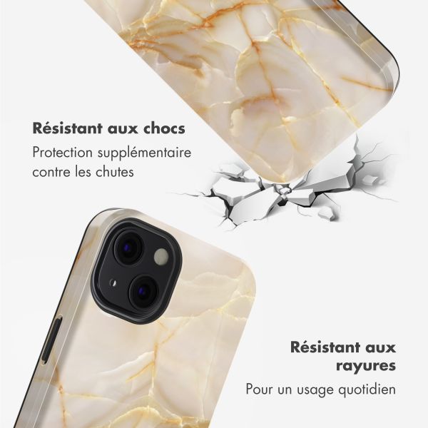 Selencia Coque arrière Vivid Tough avec MagSafe iPhone 13 - Golden Beige Marble