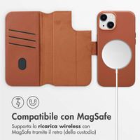 Accezz Étui de télephone portefeuille en cuir 2-en-1 avec MagSafe Apple iPhone 14 - Sienna Brown