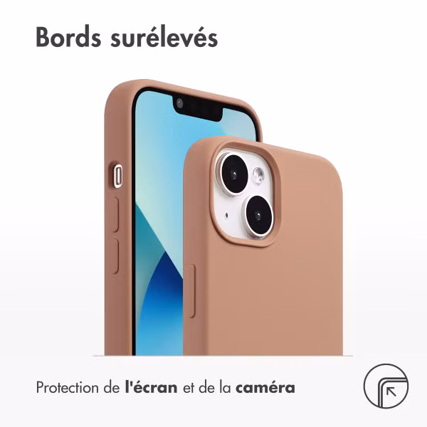 Accezz Coque Liquid Silicone avec MagSafe Apple iPhone 14 / 13 - Lichtbruin