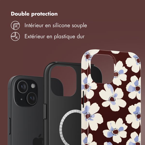 Selencia Coque arrière Vivid avec MagSafe Apple iPhone 15 - Choco Flower Pop