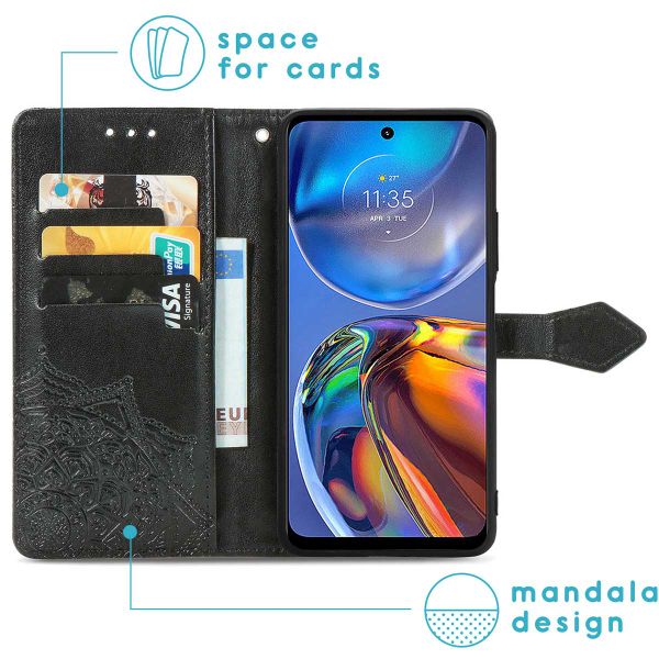 imoshion Etui de téléphone portefeuille Mandala Motorola Moto E32 / E32s - Noir