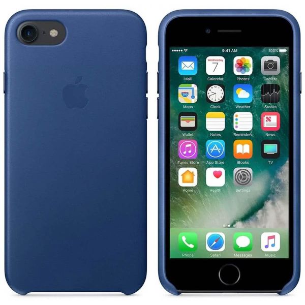 Apple Coque Leather Apple iPhone SE (2022 / 2020) / 8 / 7 - Sapphire