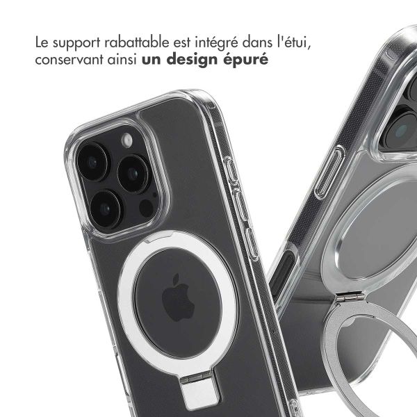 Accezz Coque Ring Stand avec MagSafe iPhone 16 Pro Max - Transparent