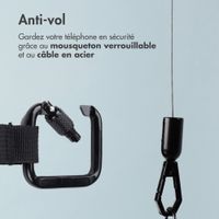 imoshion Câble rétractable avec mousqueton et pad pour téléphone - Noir