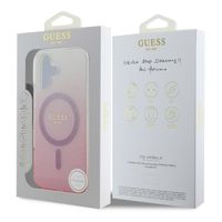 Guess Coque MagSafe IML Glitter Gradient Apple iPhone 16 - Pink