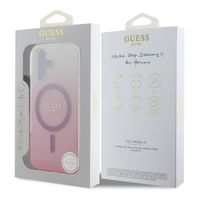 Guess Coque MagSafe IML Glitter Gradient iPhone 16 - Pink