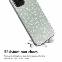 imoshion Coque design pour iPhone 12 (Pro) - Smoke Green Flowers