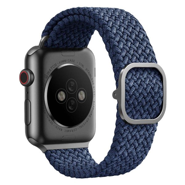 Uniq Bracelet tressé Aspen Apple Apple Watch Series 1 á 9 / SE (38/40/41 mm) | Series 10 (42 mm) - Bleu Oxford