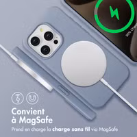 imoshion Coque arrière Color avec cordon amovible et MagSafe Apple iPhone 15 Pro - Ash Blue