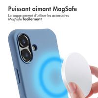 imoshion Coque arrière Color avec cordon amovible et MagSafe Apple iPhone 16 - Ash Blue