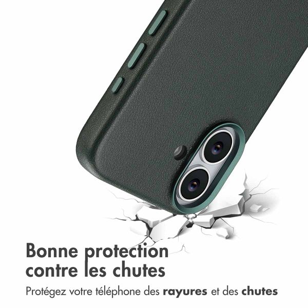 Accezz Coque arrière en cuir avec MagSafe Apple iPhone 17 - Cedar Green
