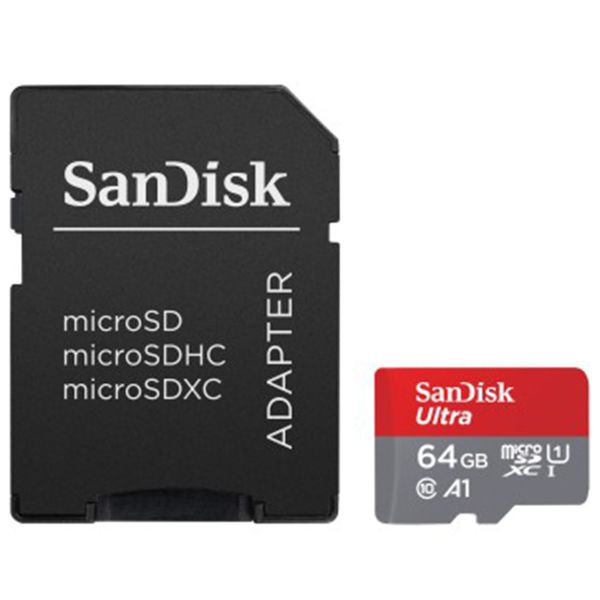 SanDisk microSD Ultra - 64GB - inclus SD Adapter - Full HD