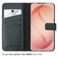 Selencia Étui portefeuille en cuir véritable Samsung Galaxy S26 Plus - Vert