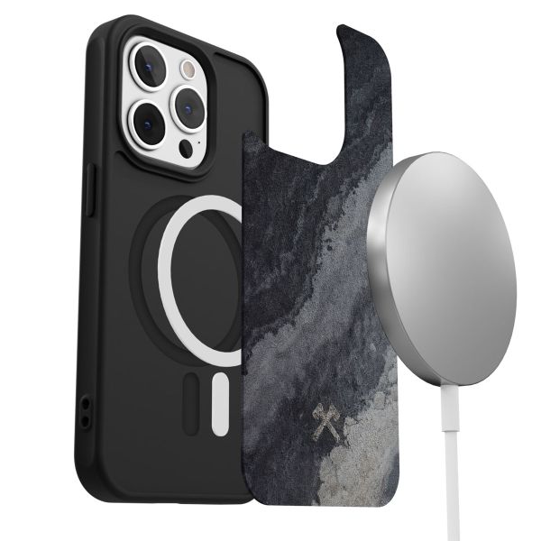 Woodcessories Coque Bumper MagSafe iPhone 15 Pro Max - Stone Camo Gray Black