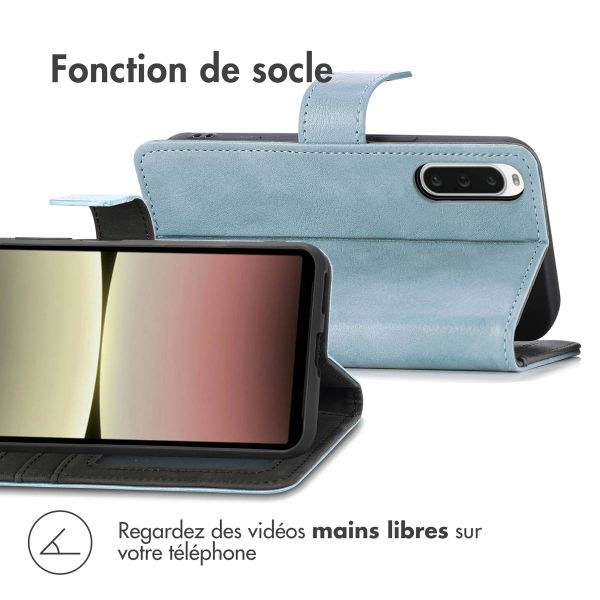 imoshion Étui de téléphone portefeuille Luxe Sony Xperia 10 V - Bleu clair