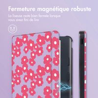 imoshion Design Slim Hard Sleepcover avec support Kobo Libra Colour - Dusty Rose Blossom