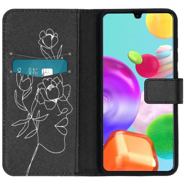 imoshion Coque silicone design Galaxy A41 - Woman Flower Black