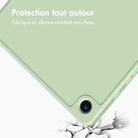 Accezz Coque tablette portefeuille Smart Silicone Samsung Galaxy Tab A9 Plus - Vert clair
